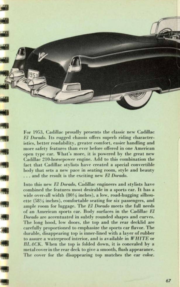 1953 Cadillac Salesmans Data Book Page 48